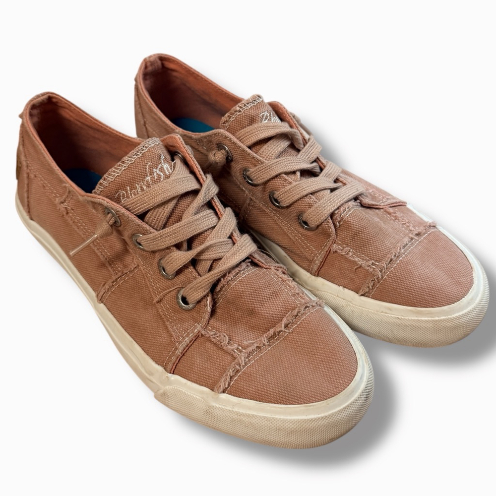 Blowfish Malibu Women’s Canvas Sneakers Pink Lace-Up Casual Shoes Size 8.5